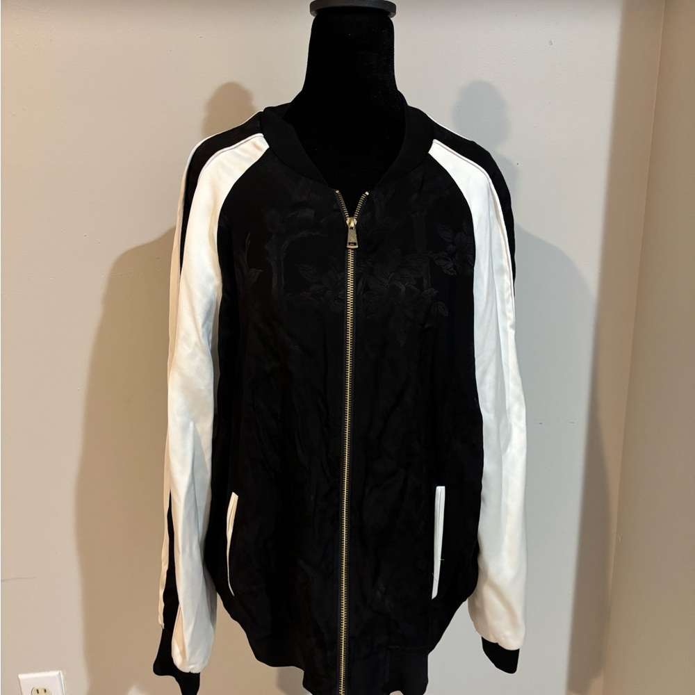 Lauren Ralph Lauren Black and White Bomber Jacket
